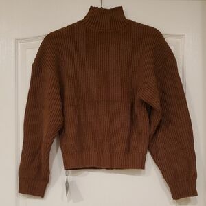 Zaful Chocolate Ribbed Knit Sweater